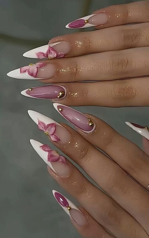 Flower Nail Art Design – Nails Glam by Maria